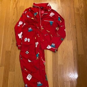 Kate Spade Things We Love Christmas ice skating pajamas set Sz S Small